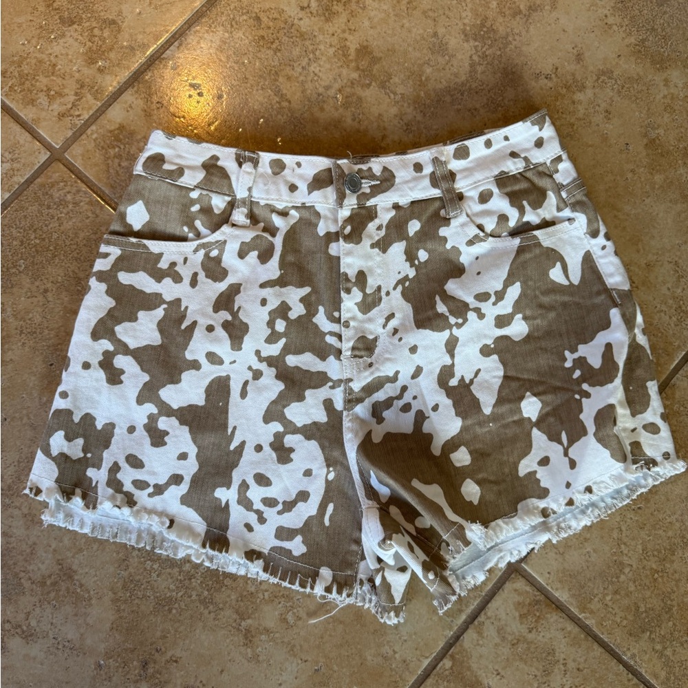 Cow print shorts